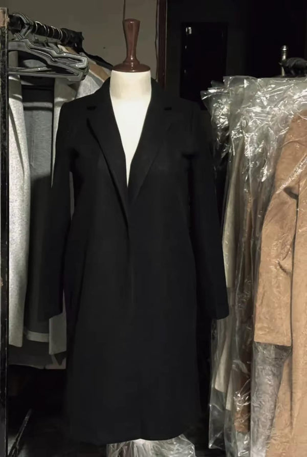 ZARA Women’s Lapel Long Coat – Elegant Winter Outerwear with Modern Tailored Fit